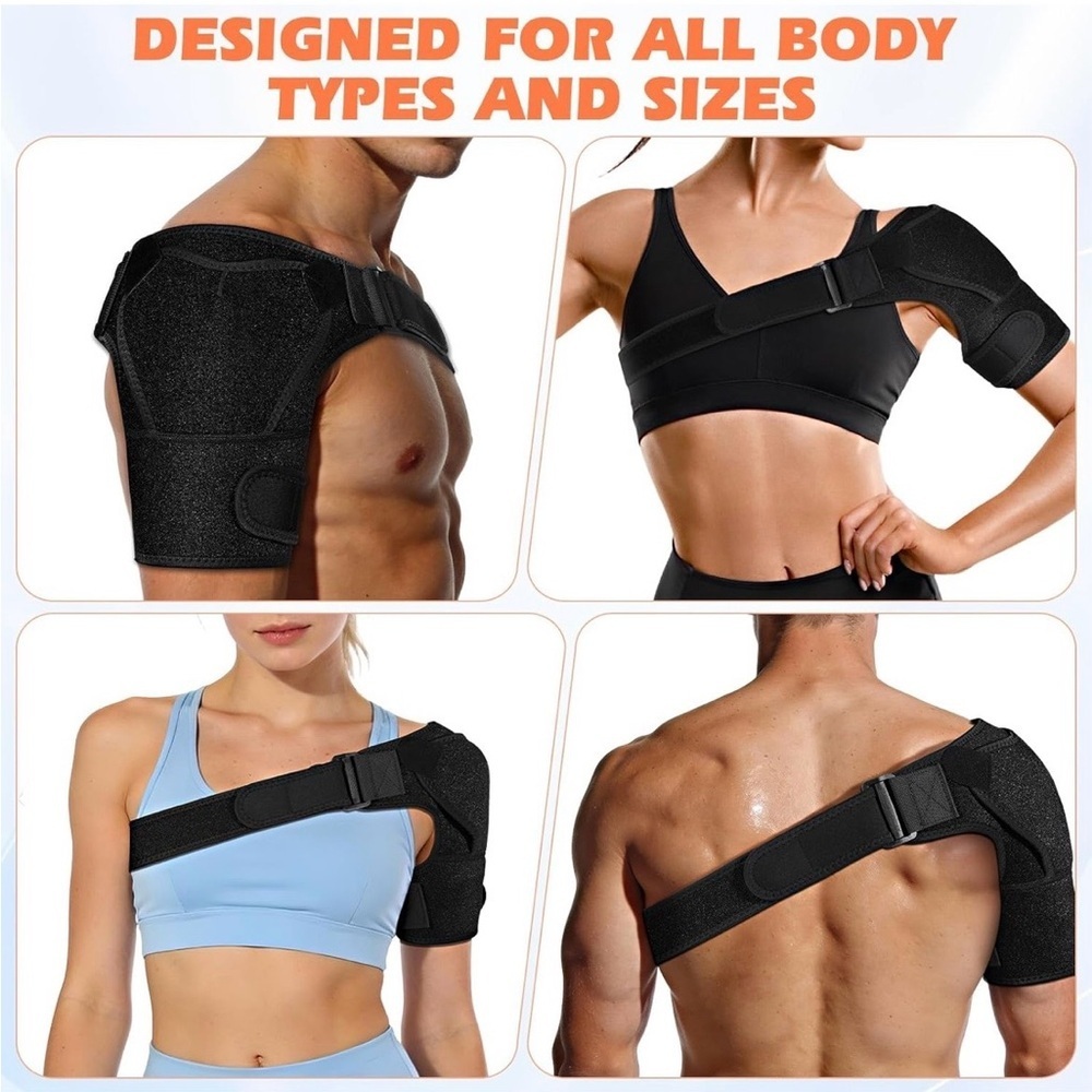 🖤 Boisea Adjustable Shoulder Brace – Pain Relief & Support – Black – Adult - Picture 5 of 9